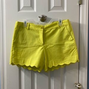 Jade Yellow Scalloped Hem Shorts Size 10